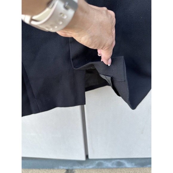 Carmen Marc Valvo black Square Neck peplum cap sleeve Form Fitting dress size 2 - Picture 12 of 13